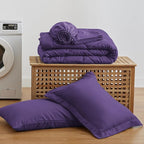 Love's cabin Twin XL Comforter Set Purple, 5 Pieces Twin XL Bed in a Bag, All Season Bedding Sets with 1 Comforter, 1 Flat Sheet, 1 Fitted Sheet, 1 Pillowcase and 1 Pillow Sham