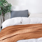 BOURINA Almond Throw Blanket 60x80 Inches Throw Textured Solid Soft Sofa Throw Couch Knitted Decorative Blanket