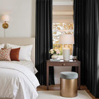 Lazzzy Velvet Blackout Curtains Thermal Insulated Room Window Drapes Super Soft Luxury Curtains for Living Room Bedroom Rod Pocket 2 Panels, Black, 42" W x 96" L