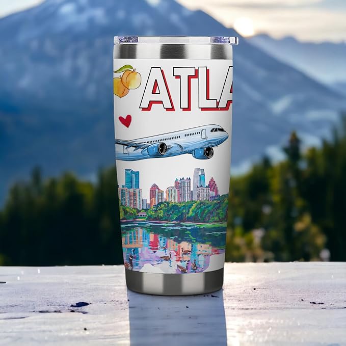 City Travel Mug for City Lover,20oz Double Wall Tumbler Vacuum Insulated Stainless Steel Coffee Cups (Atlanta)