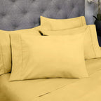 Sweet Home Collection 6 Piece 1500 Supreme Collection Brushed Microfiber Deep Pocket Sheet Set-2 Extra Pillow Cases, Great Value, Split King, Yellow