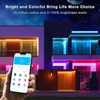 Outdoor LED Strip Lights Waterproof 100ft, IP67 Waterproof LED Light Strips with Remote, Music Sync APP Control, RGB Color Changing LED Lights for Eaves, Roof, Pool, Patio, Outdoor Decorations