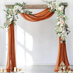Socomi Wedding Arch Draping Fabric 2 Panels 29" x 19Ft Terracotta Sheer Chiffon Curtain Drapes 6 Yards for Wedding Ceremony Birthday Party Decoration