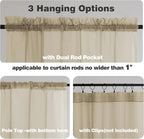 Chyhomenyc Taupe Sheer Curtains 54 Inch Long 2 Panels, Light Filtering Rod Pocket Voile Short Curtains Drapes for Living Room Bedroom Small Windows, 42Wx54L Inches