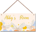 Personalized Sign Butterfly Floral Room Door Sign Girls Bedroom Kids Room Baby Nursery Wall Decor Custom Name Fantasy Art Wooden Plaque for Little Man Cave
