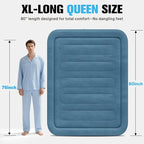 Queen Air Mattress with Built-in Pump,18''Fast & Easy Inflation/Deflation Inflatable Mattress, Foldable Blow Up Mattress with Storage Bag, Inflatable Bed for Home, Camping & Guests