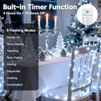 YJFWAL 12 Pack 10ft 30LED Starry String Lights with 8 Modes Timer Function Waterproof Fairy Lights Battery Operated(AAA Batteries Included) for DIY, Wedding, Party, Patio, Garden Decor (Cool White)