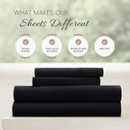 Linen Market Bed Sheets for California King Size Bed (Black) - Sleep Better Than Ever with These Soft and Cooling California King Sheets - Deep Pocket Fits 16" Thick Beds - 4 Piece Cal Sheet Set