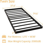 Twin Box Spring 2 Inch Low Profile, Heavy Duty Metal Box Spring Bed Base Bunkie Board, Mattress Foundation, Easy Assembly, Noise Free, Black
