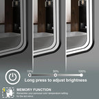 40x24 Inch LED Bathroom Mirror with Lights, Black Metal Framed LED Mirror for Bathroom, 3 Colors and Stepless Dimmable Wall Mounted Lighted Bathroom Vanity Mirror, Anti-Fog, Memory