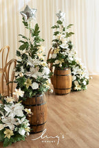 Ling's moment 41" Tall Free Standing Artificial Flowers Arrangements 2 pcs Wedding Arch Altar Stage Decorations Champagne Christmas for Ceremony Reception Rose Floral Party Outdoor Centerpieces Decor