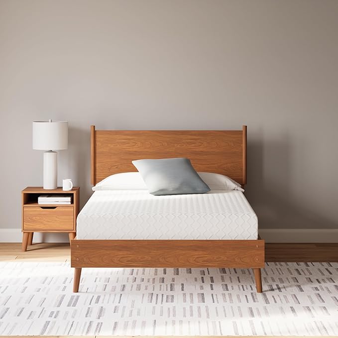 Signature Design by Ashley Full Size Chime 10 Inch Medium Firm Memory Foam Mattresswith Green Tea & Charcoal Gel for Pressure Relief, Fiberglass Free, Mattress In A Box