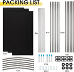 RANTILA 3 Panel Privacy Screen, 6 Ft Tall Folding Privacy Screen Room Dividers, Freestanding Room Partition Wall Dividers, 102''W x 20''D x 71''H, Black