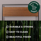ZINUS Suzanne Bamboo and Metal Platform Bed Frame, 7-Inch Low Profile, Solid Steel Construction, No Box Spring Needed, Wood Slat Support, Easy Assembly, Chestnut Brown, Full