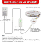 MY BEAUTY LIGHT Led Strip Lights 16.4ft Dimmable Yellow Led Light Strip Flexible Led Tape Lights 12v Under Cabinet Lighting Kits for Home Bedroom Kitchen Bar Party Decor