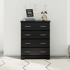 Storkcraft Brookside 4 Drawer Dresser (Black) – GREENGUARD Gold Certified, Nursery Dresser for Kids Bedroom, Chest of Drawers