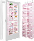 HOMELUX THEORY Heavy Duty Over the Door Organizer - Extra Wide Closet Organizers And Storage, Hanging Storage Door for Bedroom & Baby Nursery, 1PC Baby Pink