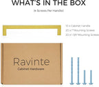 Ravinte 10 Pack 7-1/2 Inch Kitchen Square Cabinet Handles Brushed Brass Pulls Kitchen Cabinet Hardware Handles for Cupboard Drawer Pulls
