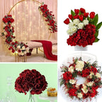 20 Pcs Dark Red Hydrangea Artificial Flowers Bulk, Faux Hydrangea Flowers Heads, Artificial Fake Silk Hydrangea Flowers with Stems, Red Flowers Artificial for Decoration Wedding Décor