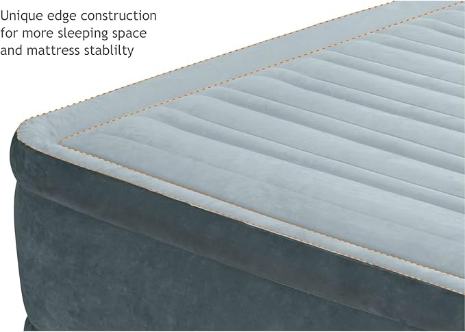 Intex Comfort Plush Mid Rise Dura-Beam Airbed with Built-in Electric Pump, Bed Height 13", Full