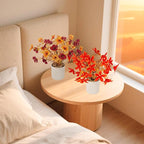 Fake Potted Plants 8pcs, Artificial Fall Flowers with Vase, Autumn Harvest Decoration for Home Indoor Outdoor, Table Plants Farmhouse Decor for Kitchen, Bedroom, Living Room, Bathroom