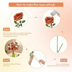 Serwalin 20pcs Artificial Burnt Orange Roses, 4'' Big Flower Head Fake Roses, Velvet Real Touch Roses, Silk Roses Long Stems for Home Decor Wedding Bouquet and Table Centerpiece
