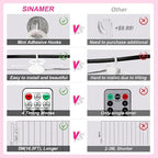Pink Curtain Light for Bedroom, 300 LED 9.8ft x 9.8ft Window Fairy Curtain String Light with 16 Hooks, 8 Models Remote Control for Wedding Party Home Garden Indoor Decorations