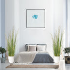 Artificial Plant, 47in Tall, 2pk Grass, Faux House Plant in Pot, Indoor Decorative Flowers & Plants, Housewarming Gift