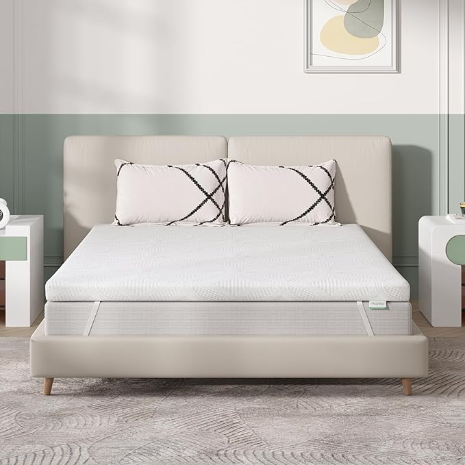 Novilla 4 Inch Twin Mattress Topper, Medium Firm Gel Memory Foam Mattress Topper for Back Pain Pressure Relieving, Motion Isolation & Airflow Design, CertiPUR-US Certified