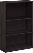 Furinno JAYA Book Shelf, 3-Tier Bookshelf, Bookcase with Adjustable Shelves, 9.5 x 24.5 x 40.3, for Living Room, Bedroom, Home Office, Espresso