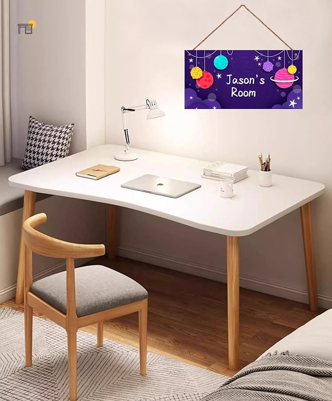 Personalized Outer Space Man Cave Sign For Boys Bedroom Custom Name Science Fiction Theme Kids Room Toddler Baby Nursery Door Plaque Planet Wall Art Decor For Little Man Cave