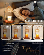 Flower Candle Warmer Lamp with Timer & Dimmer, Adjustable Height Candle Warmer, Gifts for Women Mom Birthday Christmas, House Warming New Home Bedroom Decor, Wax Warmer with 2 Bulbs for Jar Candles
