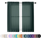 OWENIE Green Sheer Curtains 54 Inch Length 2 Panels Set for Christmas, Clear Sheer Short Curtains for Small Window, 2 Pcs Total 84 Width 54 Long, Green