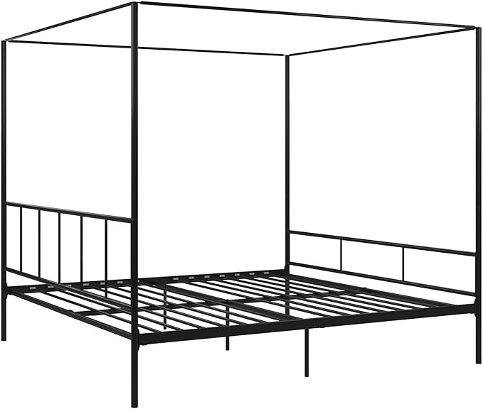 Novogratz Marion Canopy Bed, King, Black