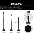 Denique Iron Taper Candle Holder Set of 3, Black Candlestick Holders 19.3”17” 14” Heightening Decorative Candle Stand Set for Wedding, Dining Table, Home Decoration (Black)
