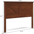 Glenwillow Home Farmhouse Style Wood Panel Headboard in Cherry - Full Size