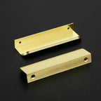 Ravinte Hardware 12 Pack Gold Cabinet Handles, 5 Inch (128mm) Finger Edge Pulls, 4 Inch Hole Center, Finger Pulls for Cabinets
