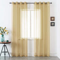 DUALIFE Tan Beige Sheer Curtains with Grommet,Look Semi Natural Taupe Sheer Windows Panels,Elegant Solid Color Touch Soft Drapes, 52X96 Inch for Living Room Bedroom,Set of 2 Panels Khaki