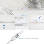 GouTonG LED Rope Lights,110V,Waterproof,Connectable, Power Socket Connector Fuse Holder, Indoor/Outdoor Use, Ideal for Backyards, Decorative Lighting (White, 131.2FT)