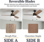 Prominence Home Reston, 42 Inch Modern Farmhouse LED Ceiling Fan with Light, Pull Chain, Dual Mounting Options, Dual Finish Blades, Reversible Motor - 51015-01 (Bronze)