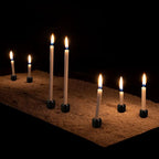Suclain 20 Pieces 0.7 Inch Chime Candle Holder Small Candle Holders Ceramic Holder for Rituals, Spells, Vigil, Altar, Witchcraft, Wiccan Supplies(Black)