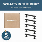 Franklin Brass - Francisco Matte Black Cabinet Handles 3 Inch (3") Hole Center Pulls | Easy Install, Durable Hardware for Kitchen Cabinet Door, Drawers, Dresser Pull, Furniture (10 Pack)