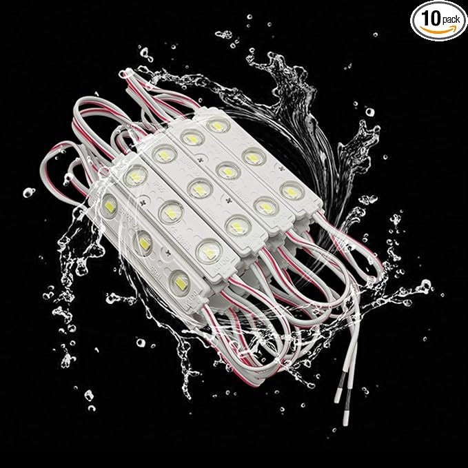 LED Module, Decorative Light White 10pcs 5 Ft 5730 SMD 150LM Per Module IP65 Waterproof for Letter Sign Advertising Signs With Tape Adhesive Backside (White Light)