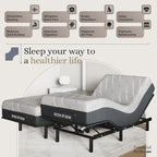 Sven and Son Essential Adjustable Bed Base (Frame) + 10 inch Memory Foam Matt (Firm), Easy Assembly, Head and Foot Lift, Memory Positions, Zero Gravity, Wireless Remote - Split King