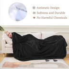 HOZY Soft Blanket Queen Size Fleece Warm Fuzzy Throw Blankets for The Bed Sofa Lightweight 350GSM Charcoal Grey 90"*90"