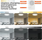 TALOYA Flush Mount Ceiling Light with Remote,3000K-6500K Adjustable,2000K Nightlight,12 Inch, Led Low Profile Ceiling Lights for Bedroom, Living Room, Kitchen, Black