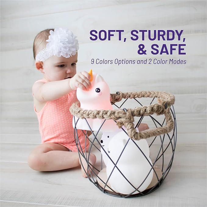Lumipets Cute Unicorn Night Light for Kids - Rechargeable Battery, Perfect for Kids Room