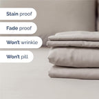 Split King 7 Piece Sheet Set - Comfy Breathable & Cooling - Soft Hotel Luxury Bedding Set with 8-16 Inch Deep Pockets - 1 Flat & 2 Fitted Sheet & 4 Pillowcases - Wrinkle Free & Easy Care - Light Grey