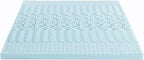 Mellow 3 Inch 5-Zone Memory Foam Mattress Topper, Cooling Gel Infusion, Dorm Essentials, King Blue