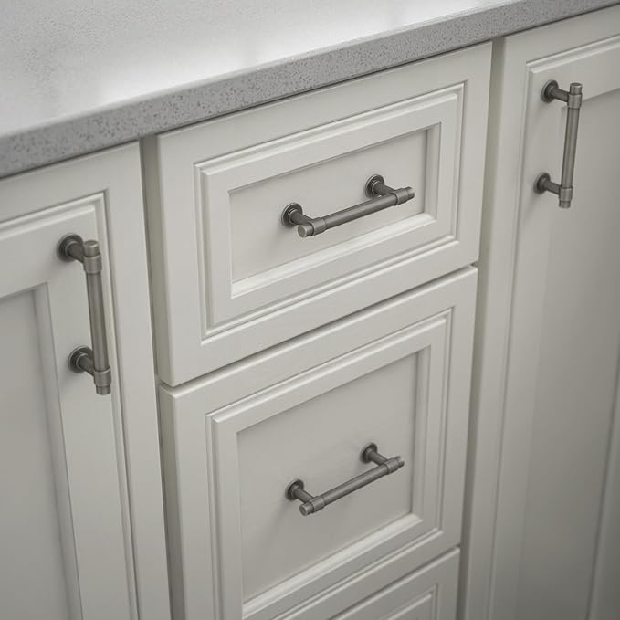 Franklin Brass - Francisco Heirloom Silver Cabinet Handles 3 Inch (3") Hole Center Pulls | Easy Install, Durable Hardware for Kitchen Cabinet Door, Drawers, Dresser Pull, Furniture (10 Pack)